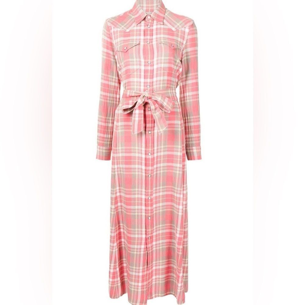 Polo Ralph Lauren- Pink and Grey Plaid Shirt Dress - Size 0